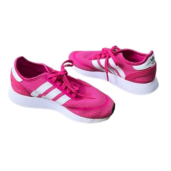 adidas Pink Cloudfoam Running Sneakers Size 4 Big Girl's - Picture 1 of 8